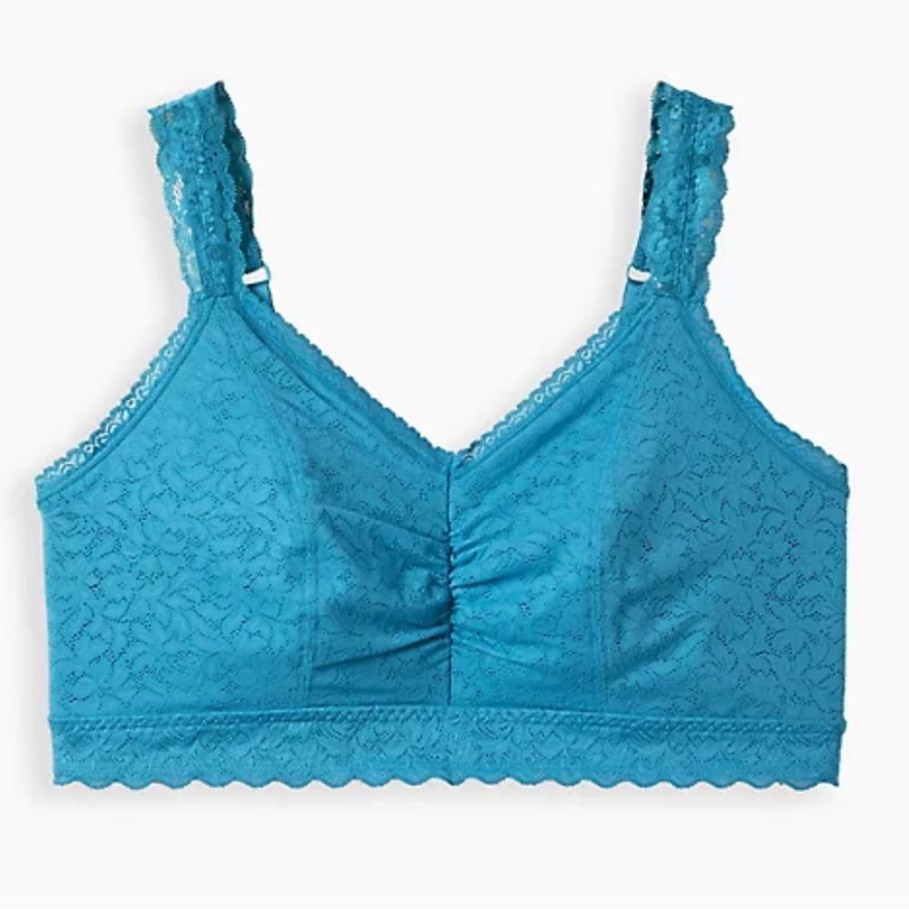 TORRID UNLINED 4-WAY STRETCH LACE BRALETTE NWT SIZE 1 - BLUE